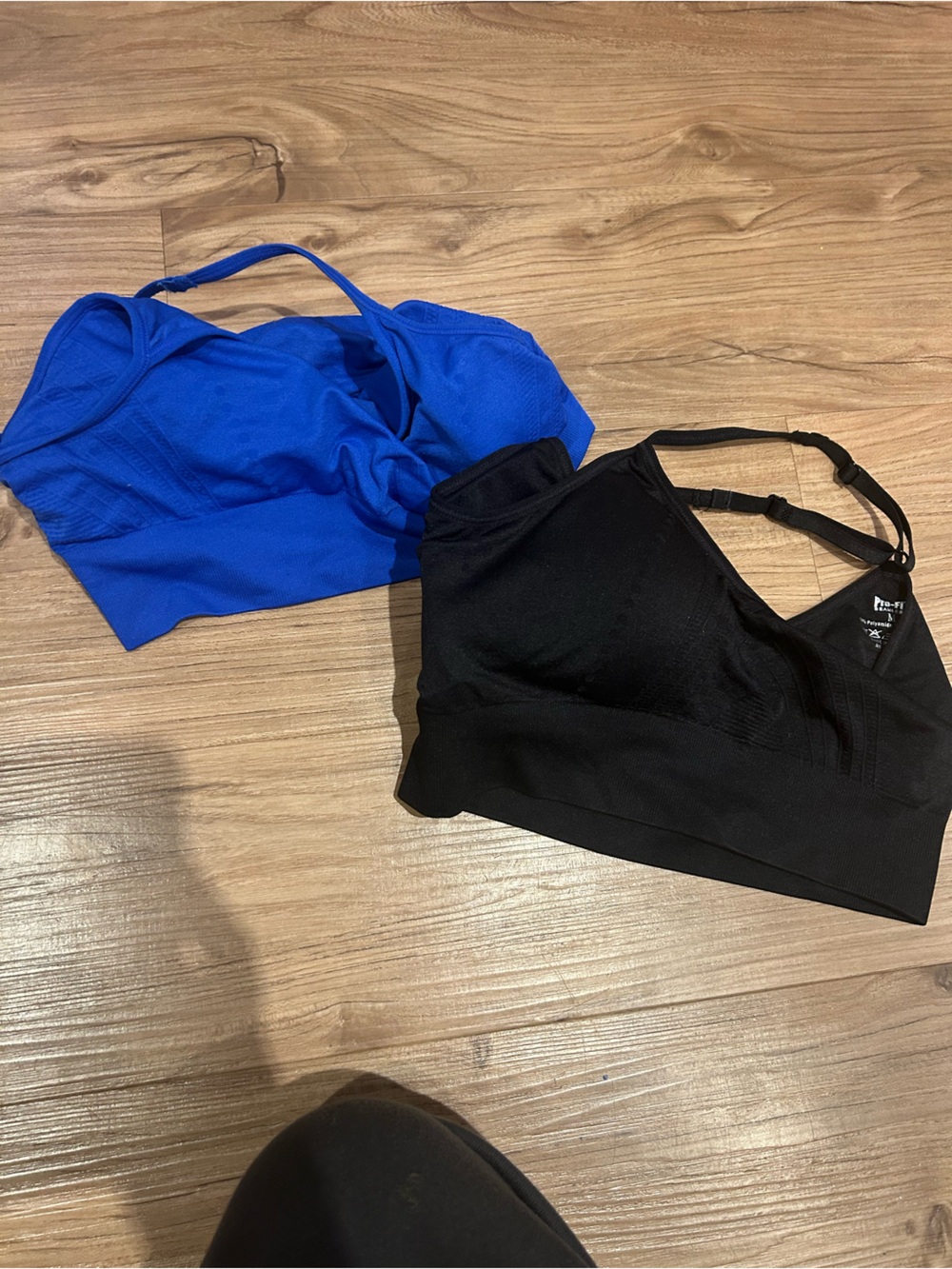Seamless Support Bralette - Black & Royal Blue